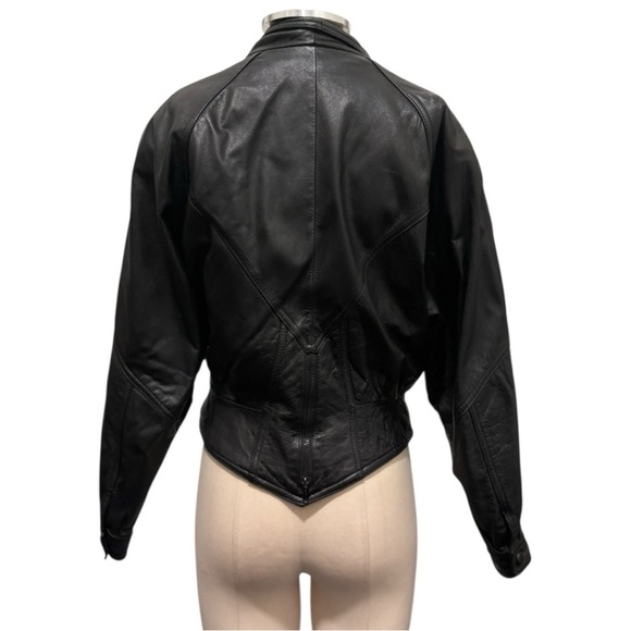 Vintage Wilsons Retro 80s Bomber Moto Leather Jacket Size Small - Picture 4 of 11
